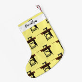 裁縫機の漫画イラストレーション スモールクリスマスストッキング (裏面 (吊り時))