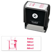 裁縫機の漫画イラストレーション セルフインキングスタンプ (インサイチュ)