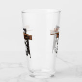 裁縫機の漫画イラストレーション タンブラーグラス (左)