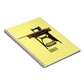 裁縫機の漫画イラストレーション ノートブック (右側)