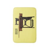 裁縫機の漫画イラストレーション バスマット (正面縦)