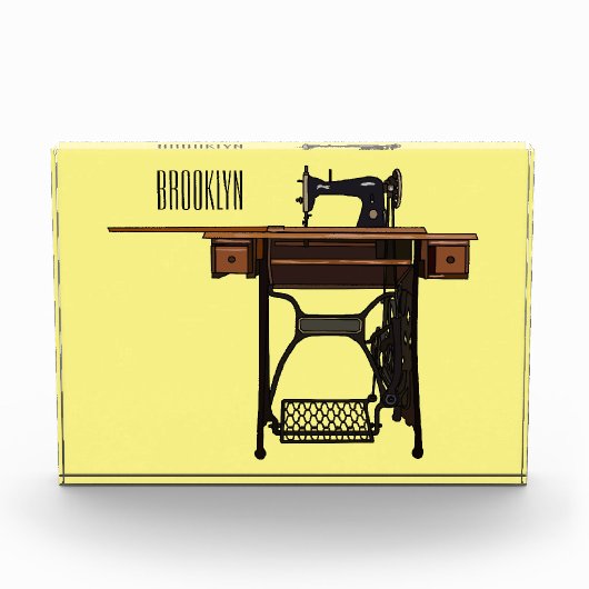 裁縫機の漫画イラストレーション フォトブロック (正面)