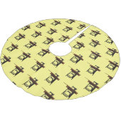 裁縫機の漫画イラストレーション ブラッシュドポリエステルツリースカート (アングル)