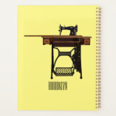 裁縫機の漫画イラストレーション プランナー手帳 (裏面)