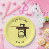 裁縫機の漫画イラストレーション ペーパープレート (パーティー)
