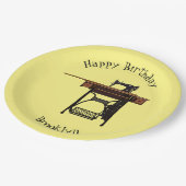 裁縫機の漫画イラストレーション ペーパープレート (アングル)