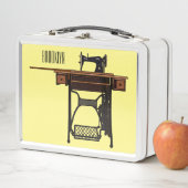 裁縫機の漫画イラストレーション メタルランチボックス (インサイチュ)