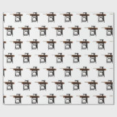 裁縫機の漫画イラストレーション ラッピングペーパー (フラット)