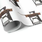 裁縫機の漫画イラストレーション ラッピングペーパー (ロールコーナー)