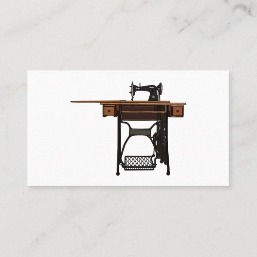裁縫機の漫画イラストレーション 名刺 (裏面)