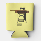 裁縫機の漫画イラストレーション 缶クーラー (正面)