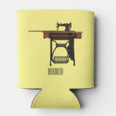 裁縫機の漫画イラストレーション 缶クーラー (裏面)