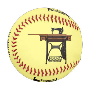 裁縫機の漫画イラストレーション 野球ボール