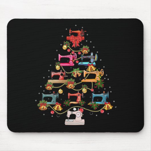 裁縫機クリスマスツリー マウスパッド (正面)