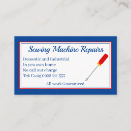 裁縫機修理青い名刺 名刺