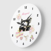 裁縫機及び布帛 ラージ壁時計 (傾斜)