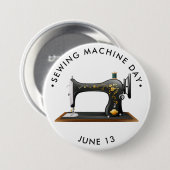 裁縫機日、ヴィンテージ裁縫機 缶バッジ (正面&裏面)