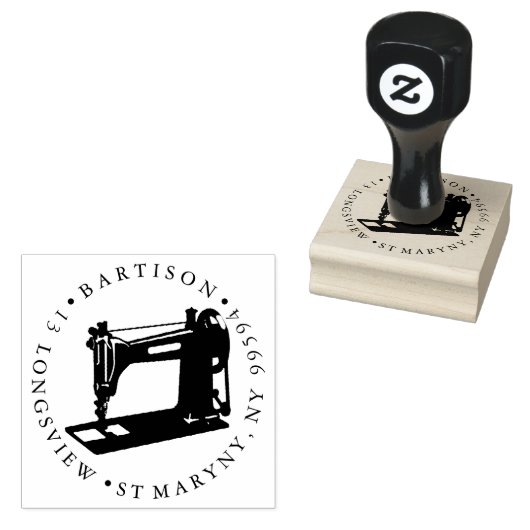 裁縫機械のクラフター丸差出人住所 ラバースタンプ (押印)