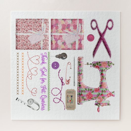 裁縫機械のシームストレスキルティング裁縫 ジグソーパズル (横)