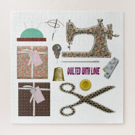 裁縫機械のシームストレスキルティング裁縫 ジグソーパズル