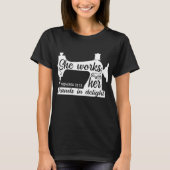 裁縫機械キルティングクロッチェットフェイスイエスゴッド Tシャツ (正面)