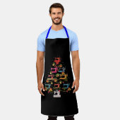 裁縫機械クリスマスツリー エプロン (着用した状態)