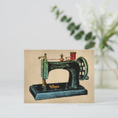 裁縫機械ヴィンテージイラストレーション ポストカード (スタンド正面)