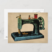裁縫機械ヴィンテージイラストレーション ポストカード (正面/裏面)