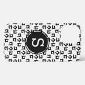 裁縫機械工芸イニシャル iPhoneケース (裏面横)