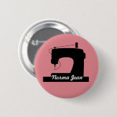 裁縫機械工芸品アイコン/テキスト 缶バッジ (正面&裏面)