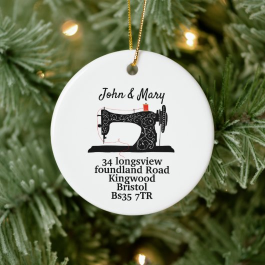 裁縫機械工芸品クリスマスビジネス セラミックオーナメント (ツリー)