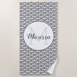 裁縫機械工芸品名/イニシャルビーチタオル ビーチタオル