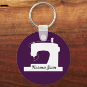 裁縫機械工芸品|ダーク}カスタム文字 キーホルダー (正面)