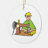 裁縫機械式シーストレス セラミックオーナメント (左)