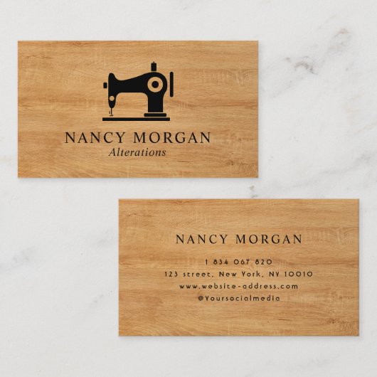 裁縫機械木材名刺 名刺 (正面/裏面)