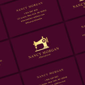 裁縫機械燃え及び金ゴールド名刺 名刺