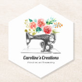 裁縫機械白黒シーメストテーラー ペーパーコースター (正面)