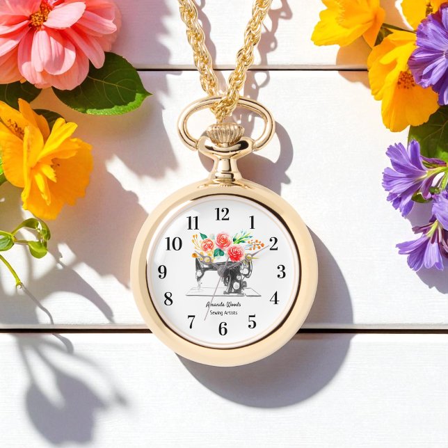 裁縫機械白黒テーラードレスメーカー 腕時計 (クリエイターアップロード済み)