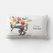 裁縫機械白黒フローラテーラークレーフター ランバークッション (裏面)