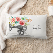 裁縫機械白黒フローラテーラークレーフター ランバークッション (ブランケット)