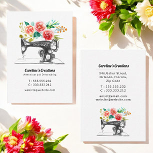 裁縫機械白黒赤のシームストレス 名刺