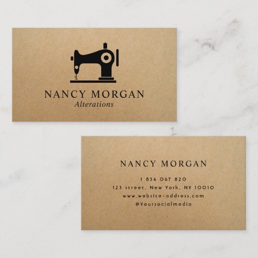 裁縫機械素朴クラフト名刺 名刺 (正面/裏面)