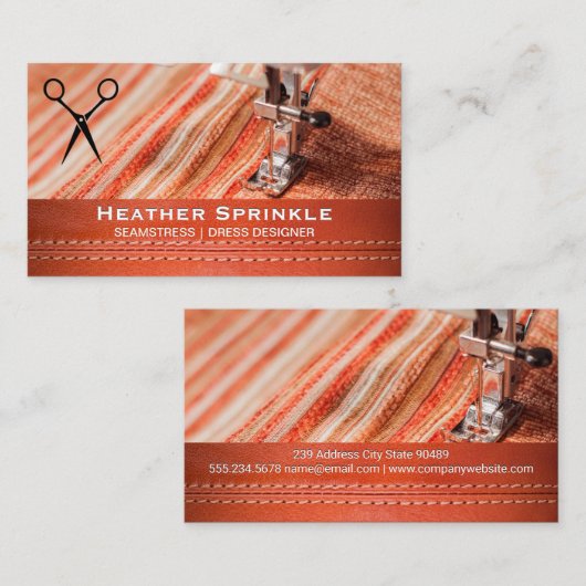 裁縫機械縫合布 名刺 (正面/裏面)