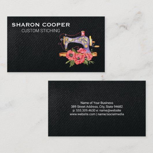 裁縫機械花 | 船乗り 名刺 (正面/裏面)