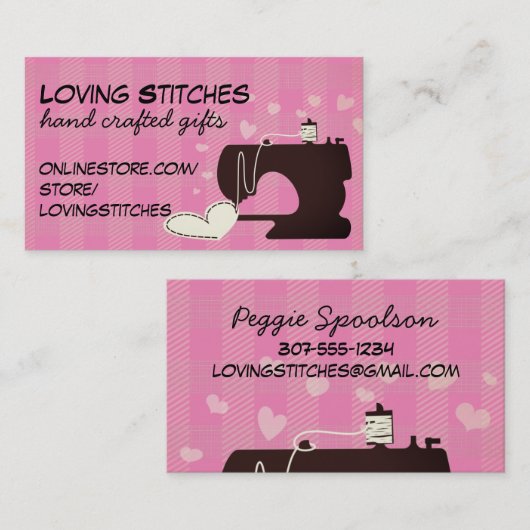 裁縫機械蒸気ストレスキルティングキルター 名刺 (正面/裏面)