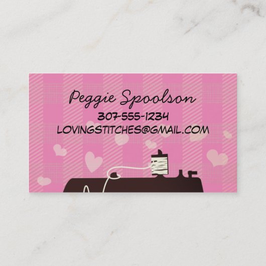 裁縫機械蒸気ストレスキルティングキルター 名刺 (裏面)