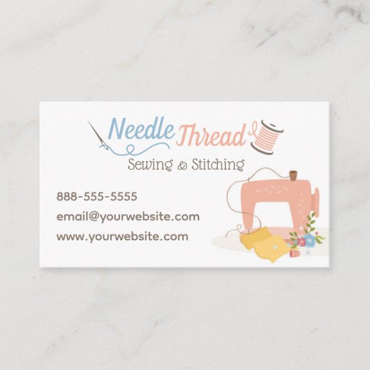 裁縫機械針および糸ビジネスカード 名刺 (正面)