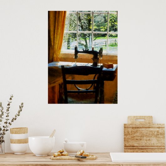 裁縫機械（窓） ポスター (キッチン)