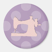 裁縫機械，針，ステッチ，水玉模様 マグネット (正面)