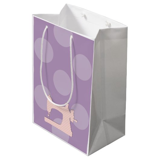 裁縫機械，針，ステッチ，水玉模様 ミディアムペーパーバッグ (裏面アングル)